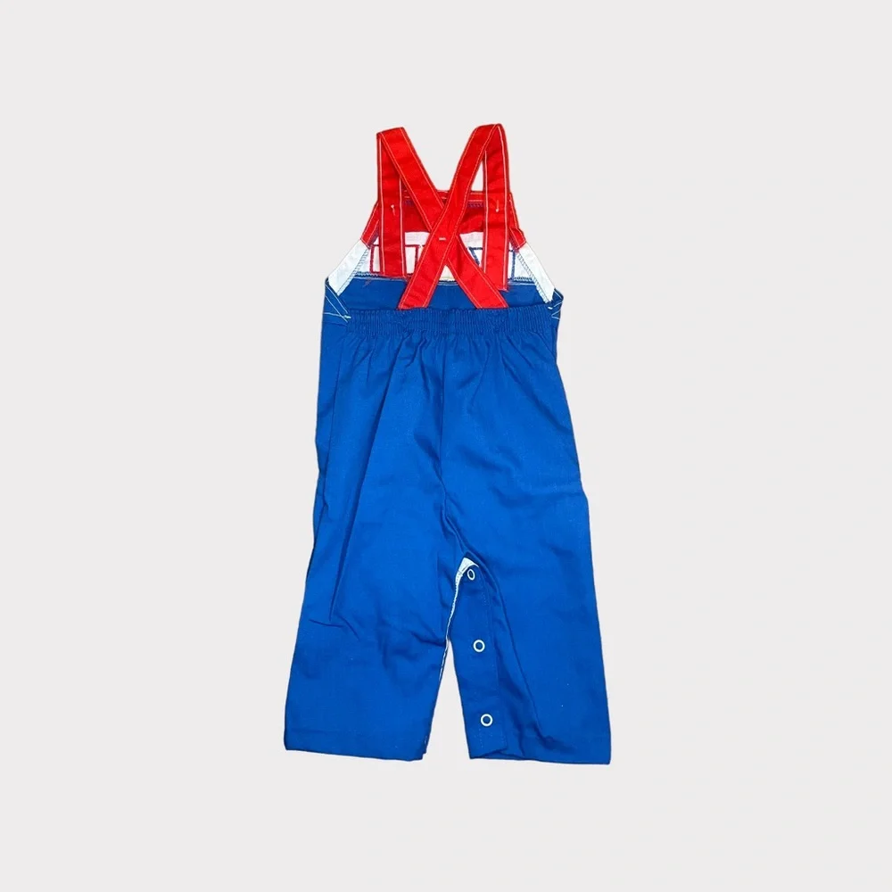 Health-Tex Vintage Red White Blue Patch Detail Jacket & Romper Matching Set